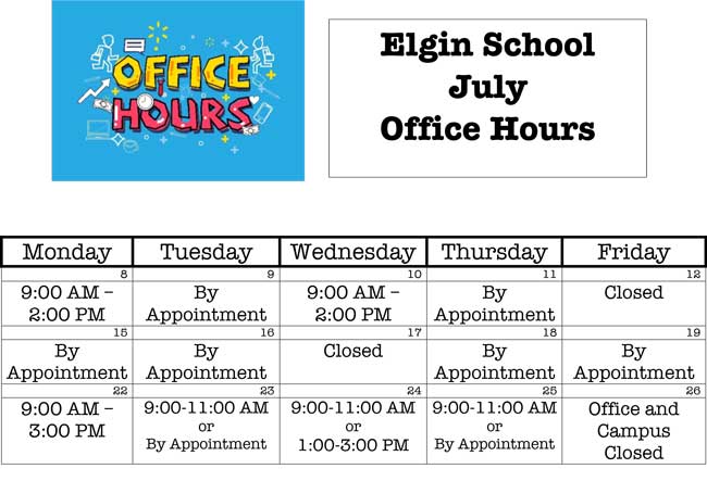 July Office Hours Flyer